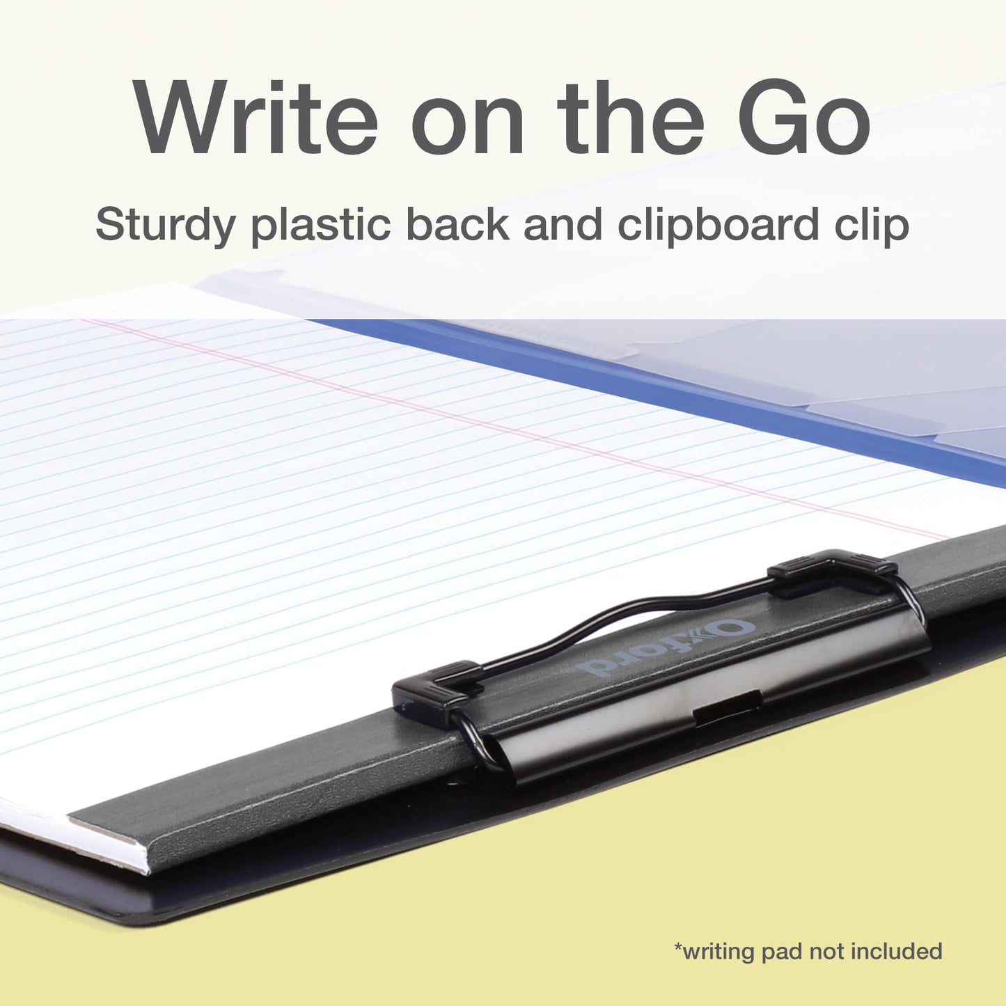 Oxford Clipboard Folio with Storage, 4 Pockets, Penholder, 2 Pack, 2 Color Combos (Gray/Black, Blue/Black), Great Nursing, Office, Classroom Clipboard (82177)