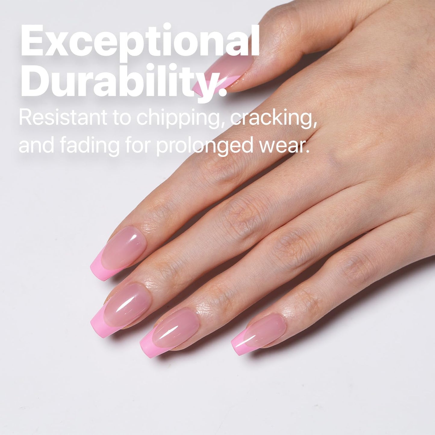 SXC Cosmetics French Tip Press On Nails – 5 Pink Series, Short Coffin, X-Pro Tips Starter Kit | 160PCS, 16 Sizes, 5 Styles, Beginner-Friendly