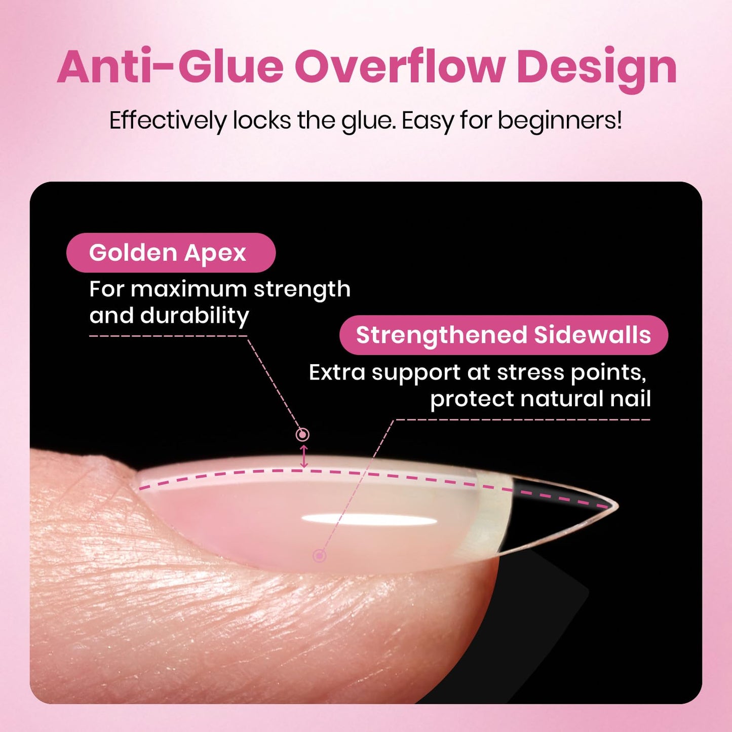 Beetles Gel Nail Tips Flat-X - Almond Coffin Short, 320pcs 16 Sizes, Pre-Etched Half Matte Full Cover Soft Acrylic Press on Easy DIY False Nail Extension Salon for Flat & Natural Nail Beds
