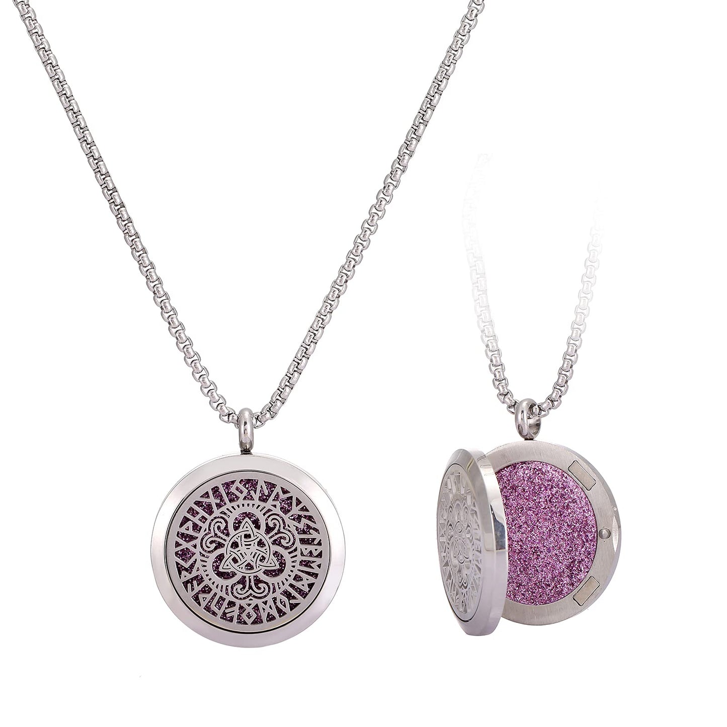 Luck Viking Celtic Knot Essential Oil Diffuser Necklace - Stainless Steel Locket- Best for Aromatherapy-Perfume, Fragrance, Scent Diffusers for Women and Men