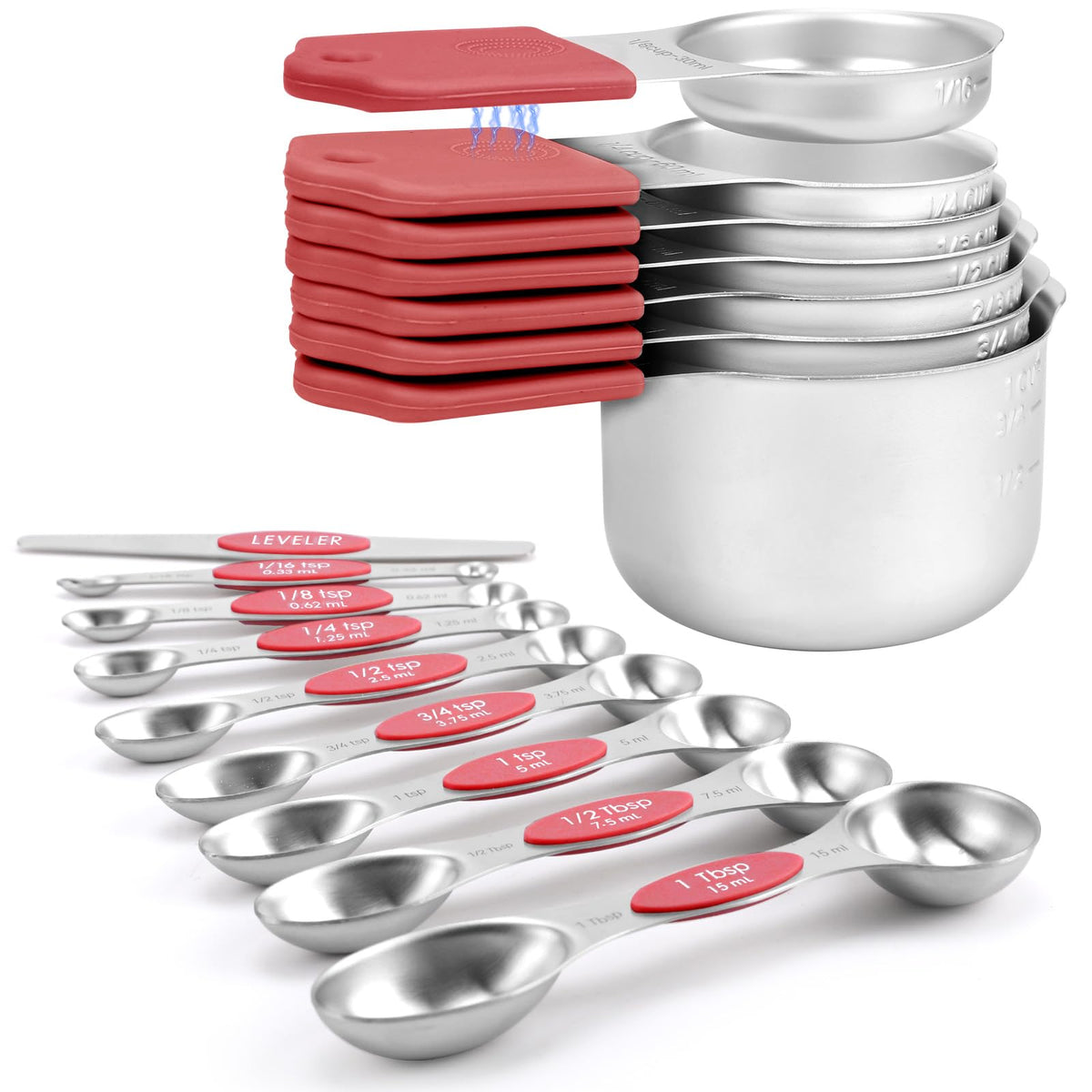 Magnetic Measuring Cups and Spoons Set (16 Count)