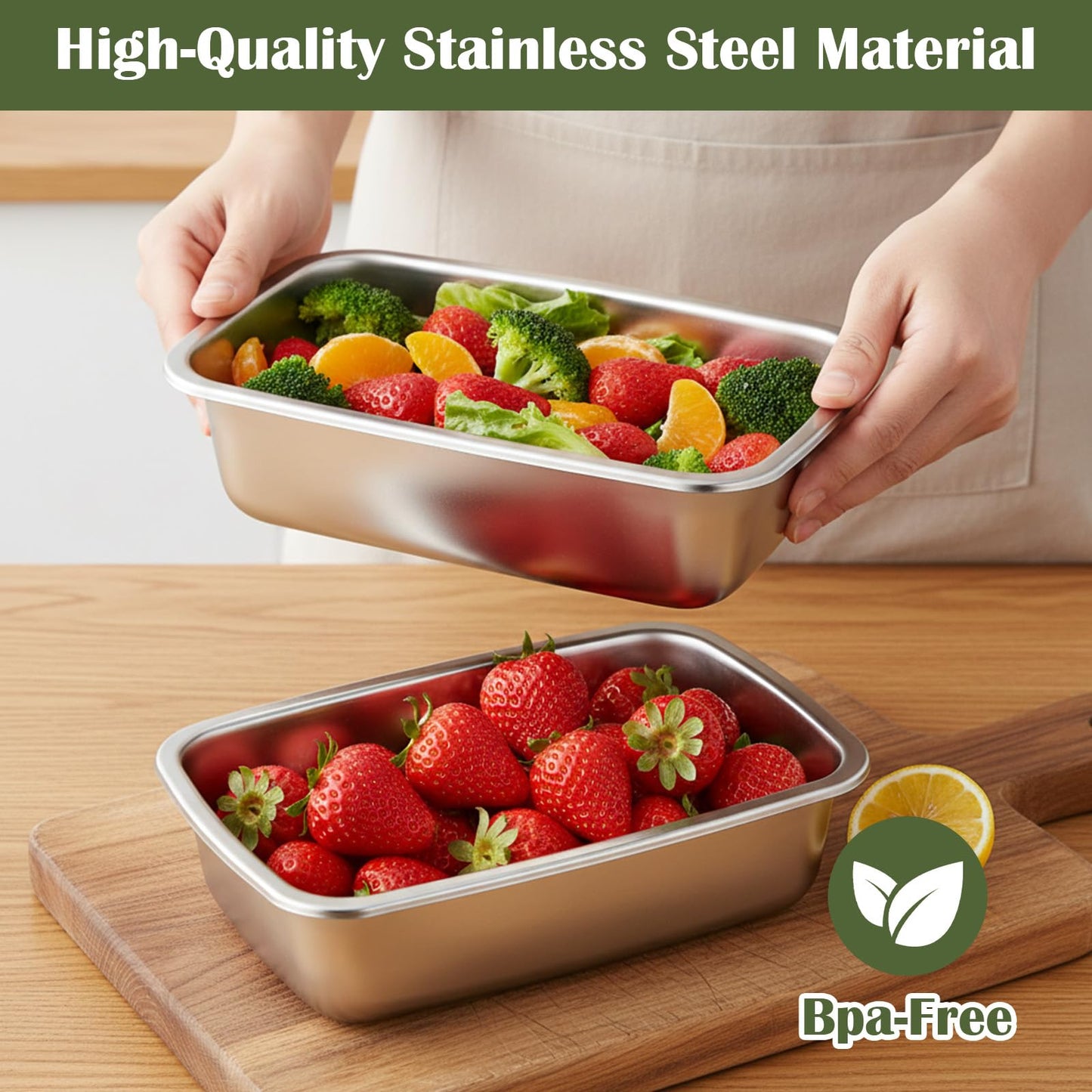 AOZUO 10 Pack 34oz Stainless Steel Food Storage Containers with Airtight Leak-Proof Lids, Reusable Meal Prep Lunch Boxes Freezer Dishwasher Safe Stackable Containers for Snacks Fruits On-the-Go Meals