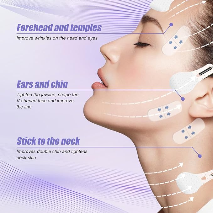 Face Tape,Face Lift Tape,Face Lift Tape Invisible,Neck Tape lifting Invisible,V-Shaped Instant Face Tapes for Lifting Sagging Skin Eyes Double Chin Wrinkles Waterproof Mix Box (160PCS, Cherry)
