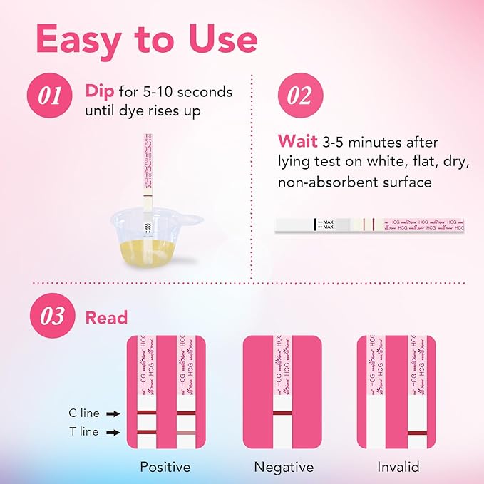 Easy@Home Early Pregnancy Test: Early Results & Reliable Accurate - Early Detection Pregnancy Tests with Curved Handle - Instant Readings in Minutes | 3 Sticks & 6 Free Strips