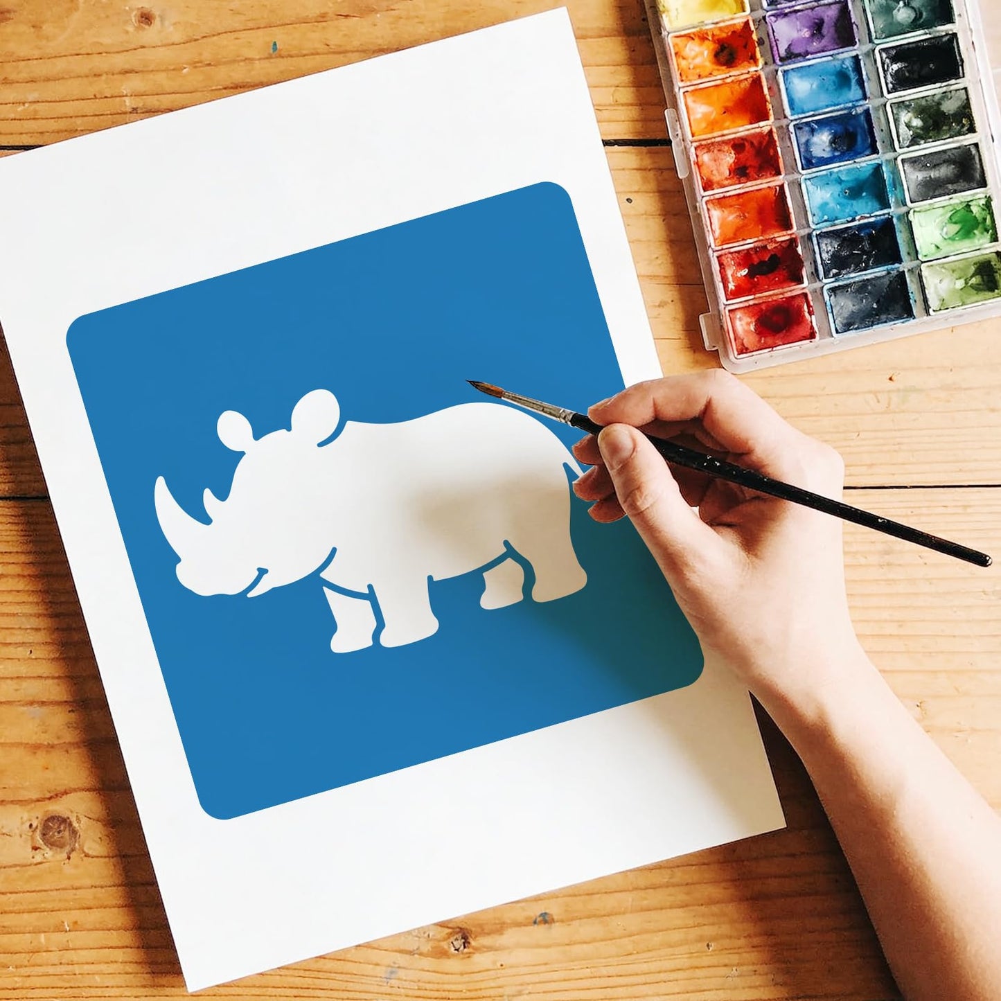 CUTHOLLOW 25 PCS Animal Painting Shape Stencils Sets - 8 Inch Reusable&Washable Drawing Template, Different Animals Primary Themed Sidewalk Chalk Art Stencils Kit for Craft Room Wall Paper