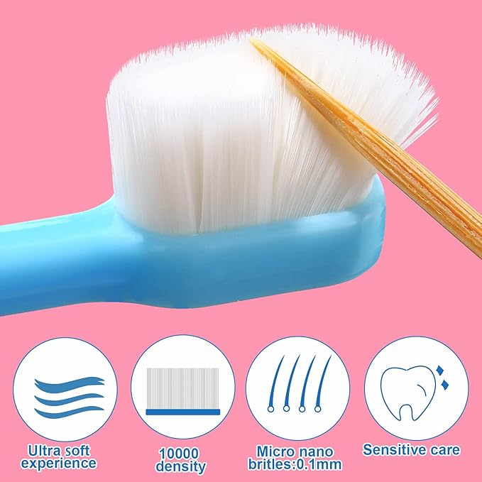 6 Pieces Kids Extra Soft Nano Toothbrush Children Bristles Children Micro Nano Manual Toothbrush Set with 20000 Bristles for Age 3and Above Boys Girls Gum Protecting Cleaning(Fresh Style)