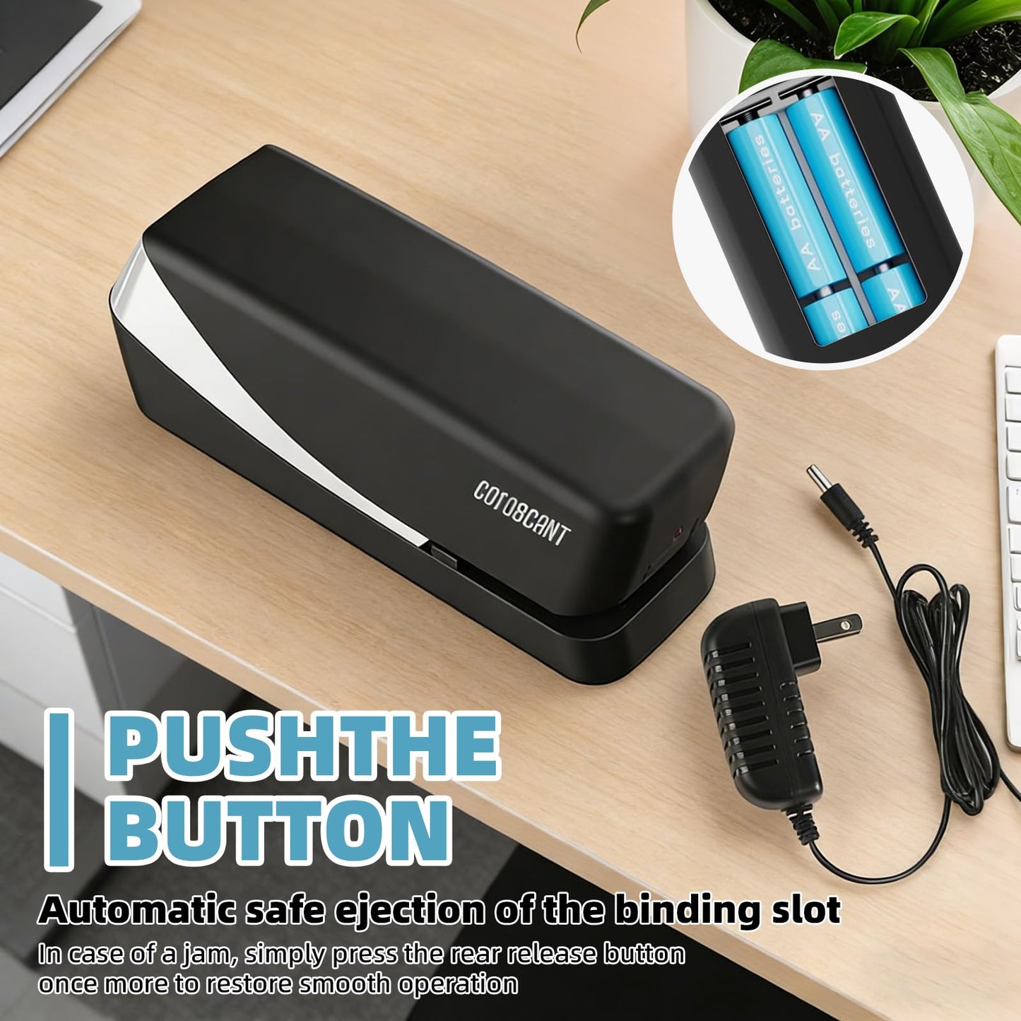 Coruscant Electric Stapler, Automatic Stapler, Heavy Duty，25 Sheet, Store 210 Staples，Including 2000 Staples,and 1 Staple Remover, Electric Desktop AC or Battery Powered for Home/Office Use