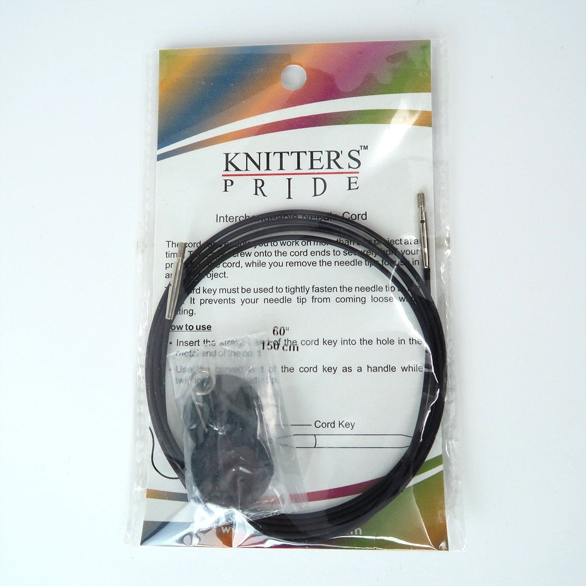 Knitters Pride Interchangeable Black Cord Variety Pack - 6 Common Sizes, 16, 24, 32, 40, 47, 60