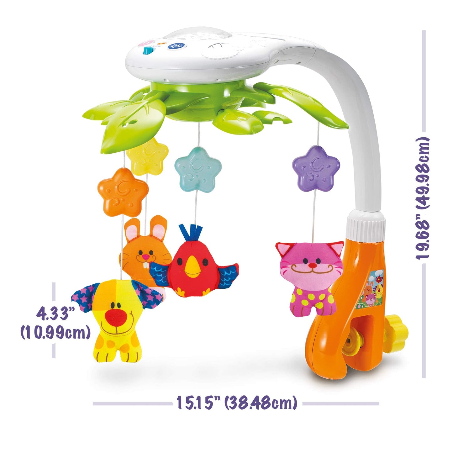 Baby Crib Mobile with Music and Lights - Rotating Musical Mobile for Crib with Star Projector, Calming Lullabies, Nature Sounds - Nursery Crib Toys for Newborn Boys and Girls Ages 0-5 Months