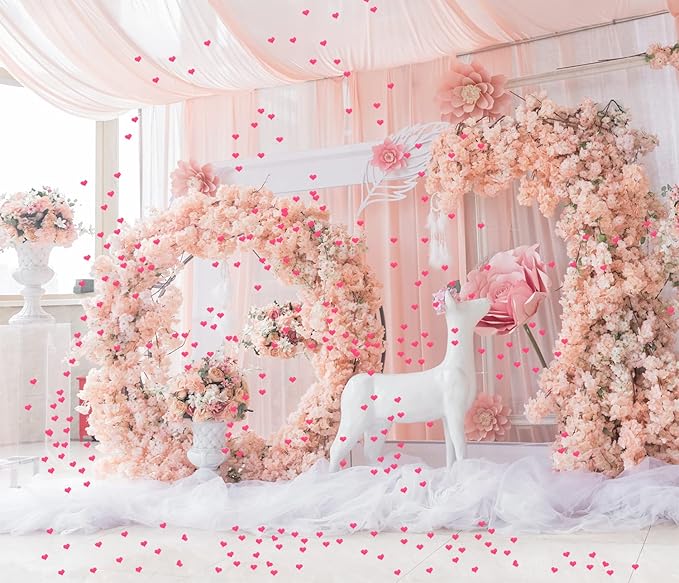 ONLYKXY 200Pcs Sponge Confetti Decor Glitter Flower Heart Shape Petals Table Wedding Decoration for Wedding Party Valentine's Day Scatter Ponge Petal Confetti (Rose Red)