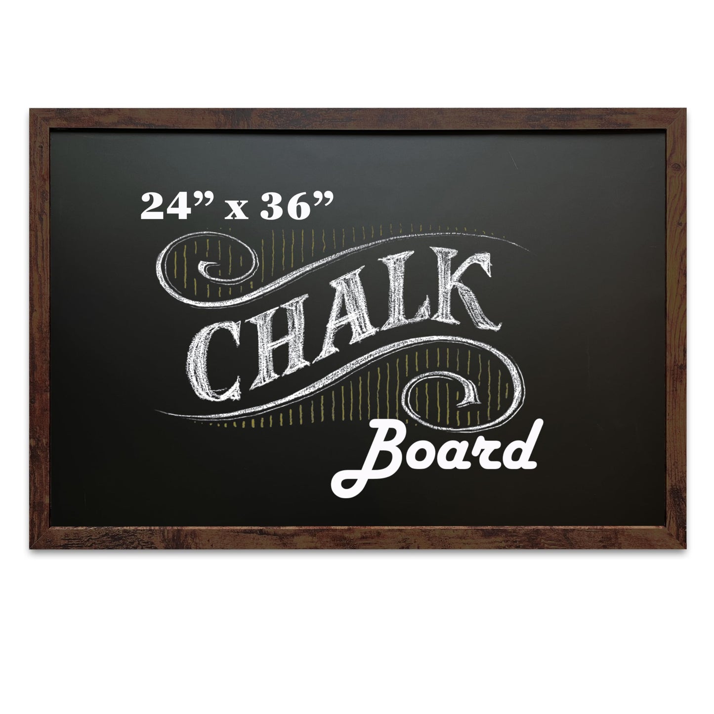 Loddie Doddie Magnetic Chalkboard & Magnet Board - 24 x 36 in, Rustic Wood Frame - Stain-Resistant Surface for Chalk Calendar - Photo & Note Organization with Magnet Display - Rustic Wall Decor