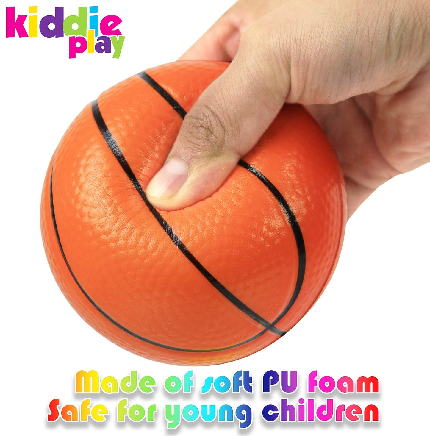Kiddie Play Set of 4 Foam Balls for Toddlers 4" Soft Soccer Ball for Kids