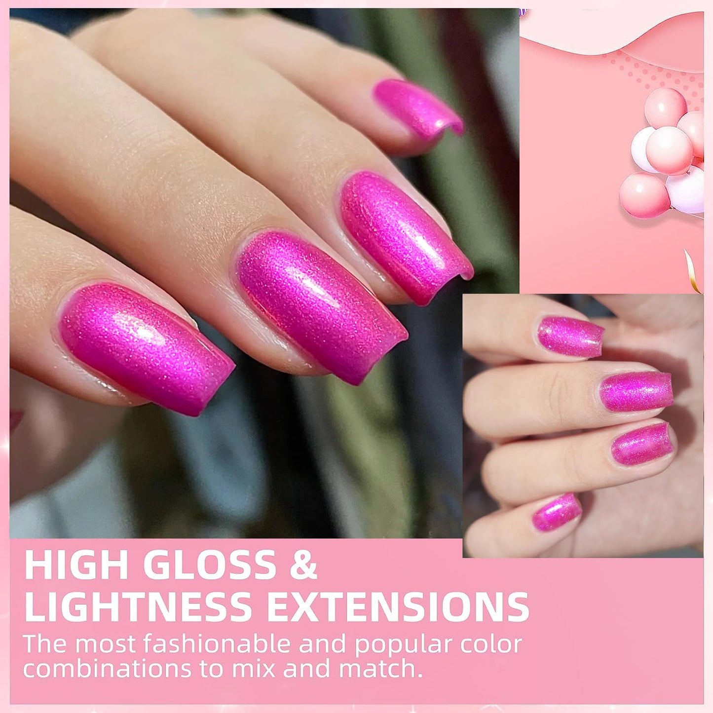 Major Dijit Quick Dry Nail Polish Pearl Magenta Pink Summer Nail Lacquer for Nail Art Regular Nail Polish 0.41 fl oz.