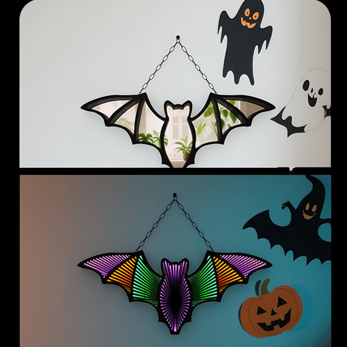 beatineon Bat Neon Signs,3D Infinity Mirror Light for Table/Wall Art Decor,Halloween Neon Lights Decoration USB/Battery Powered Led Neon Sign for Halloween Wall Decor, Bedroom, Kids Gift, Bar, Party
