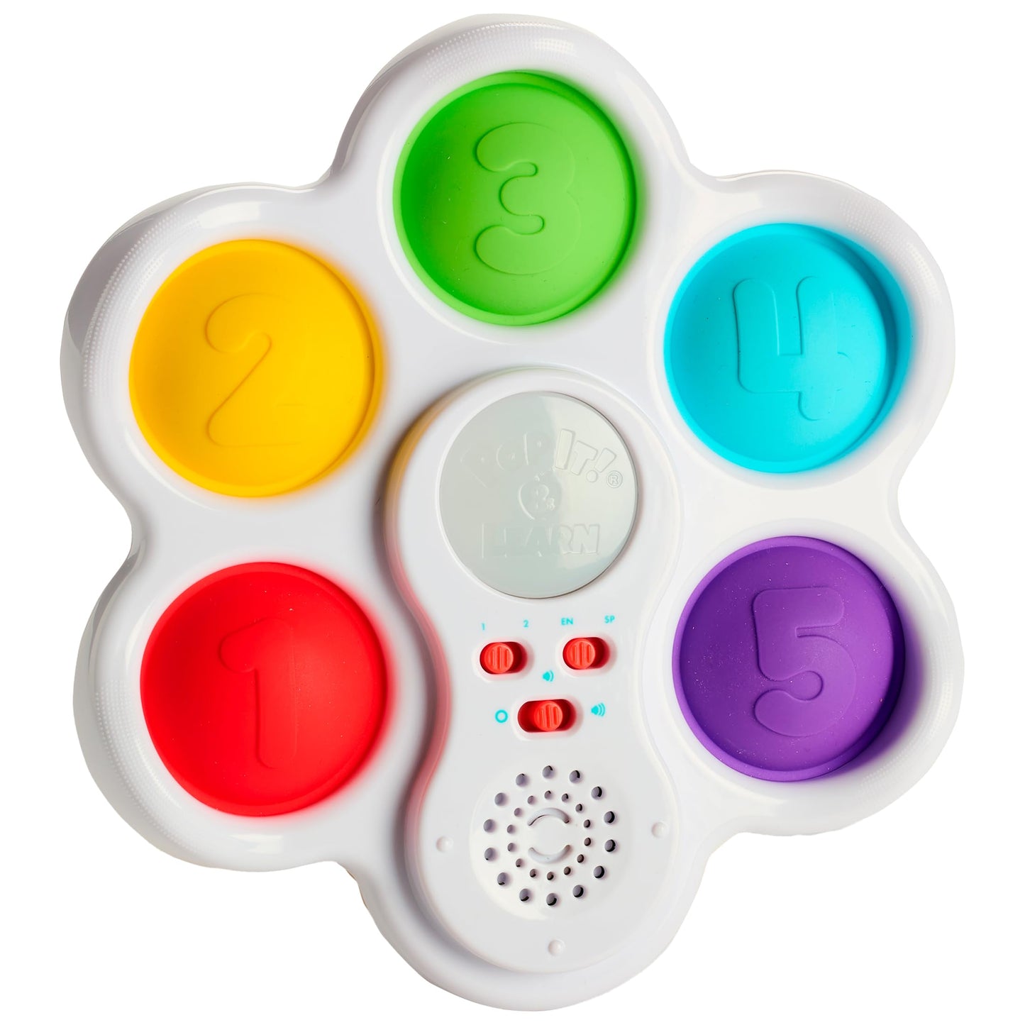 Chuckle & Roar - Pop It! and Learn - Educational and Electronic Popping Toy - Learn Numbers & Letters in Spanish or English - Great for Ages 6 Months to 2 Years