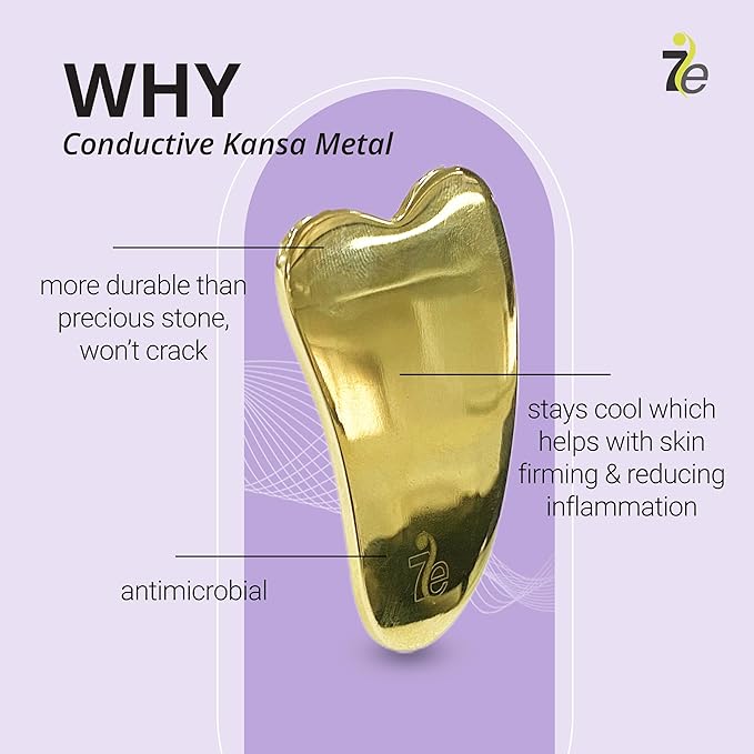 Gua Sha Facial Tools Ayurvedic Bronze Kansa Guasha Tool for Face, Skin Care Tools for Anti-Aging Facial Massage, Lymphatic Drainage, Toning, and Firming The Skin