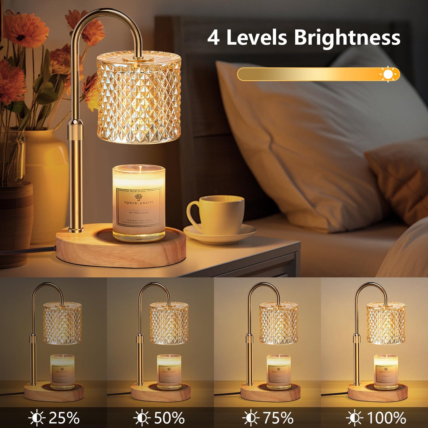Engpure Candle Warmer Lamp with Timer & Dimmable – Elegant Wax Melter for Jar Candles, Auto-Off 2H/4H/8H Housewarming & Birthday Gift for Women/Mom, Home Decor Essentials