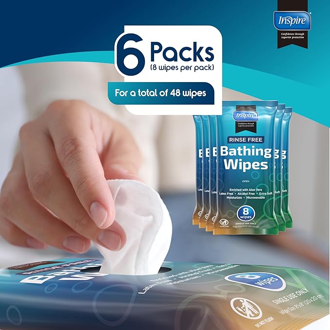 Adult Wet Wipes Body Wipes | Adult Wash Cloths Extra Large, Bathing Wipes for Incontinence, 8"x12"