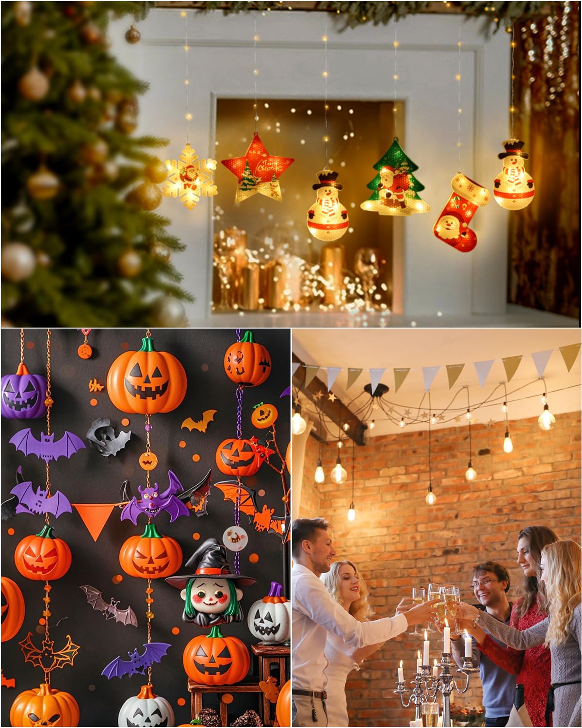 Adhesive Ceiling Hooks for Hanging Decor：20 Pack No Drill Small Drop Ceiling Hanger Strips for Decorations - Clear Decorative Ceiling Clips for Classroom Bedroom Room Party Halloween Christmas