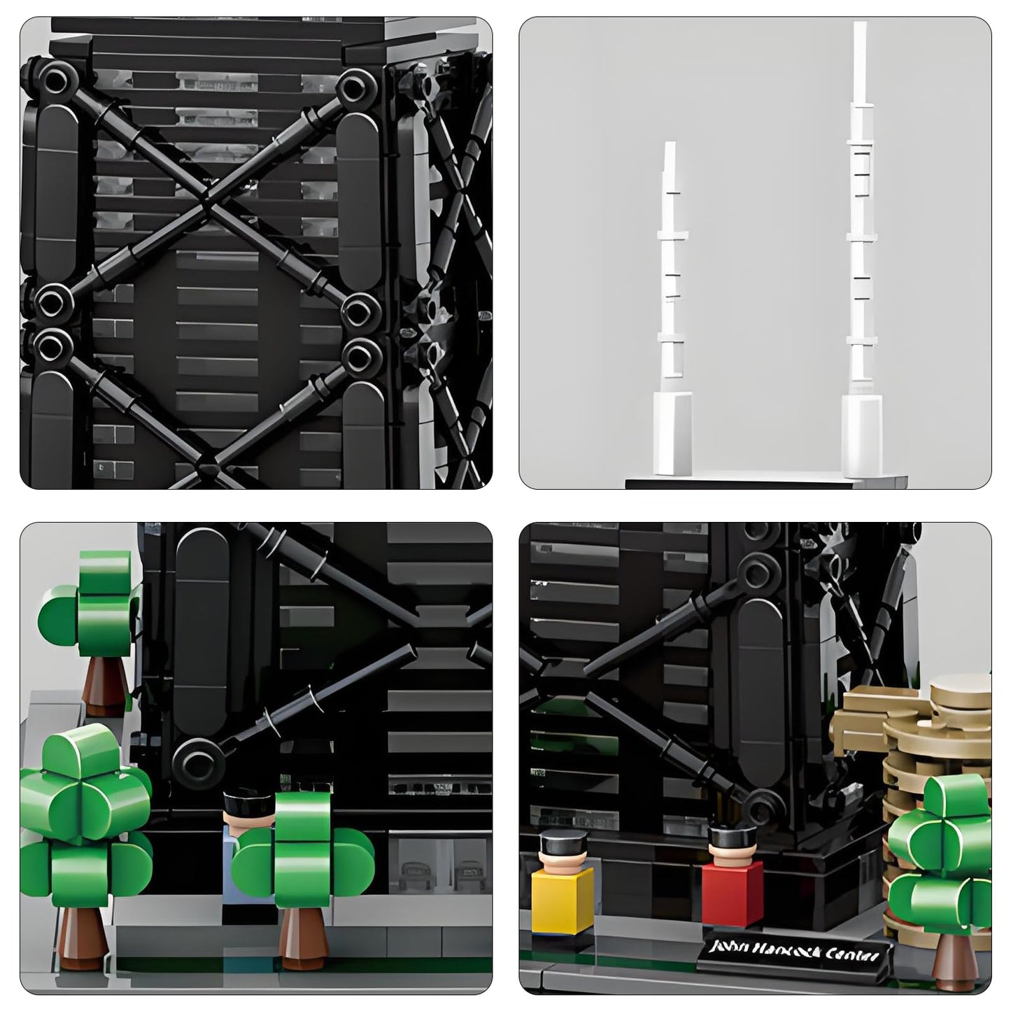 CSNRHG John Hancock Center Chicago Architecture Model Building Blocks Sets The Office Landmarks Skyline Set Toys Collection for Kids Adults 1284Pcs