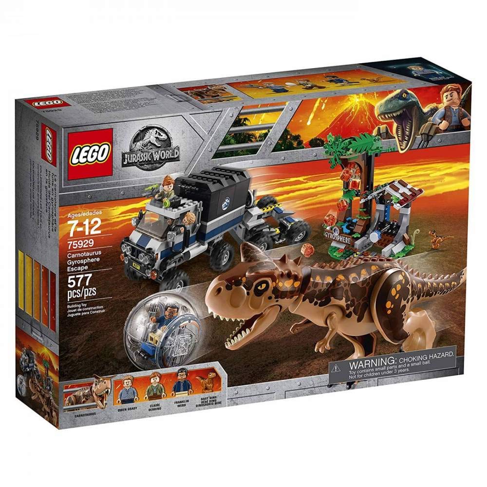 LEGO Jurassic World Carnotaurus Gyrosphere Escape 75929 Building Kit (577 Pieces)