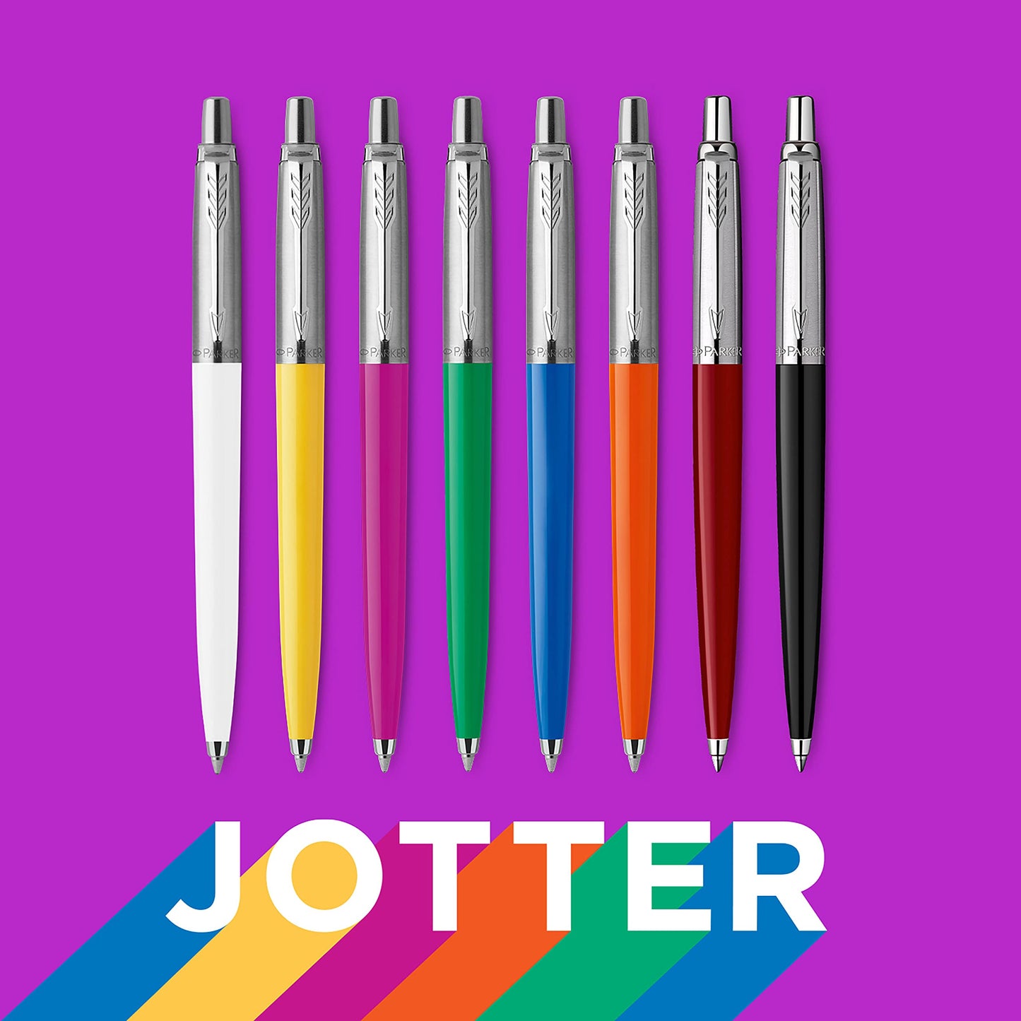 Parker Jotter Originals Ballpoint Pen, Classic Black Finish, Medium Point, Blue Ink, 1 Count - Signature Retractable Design