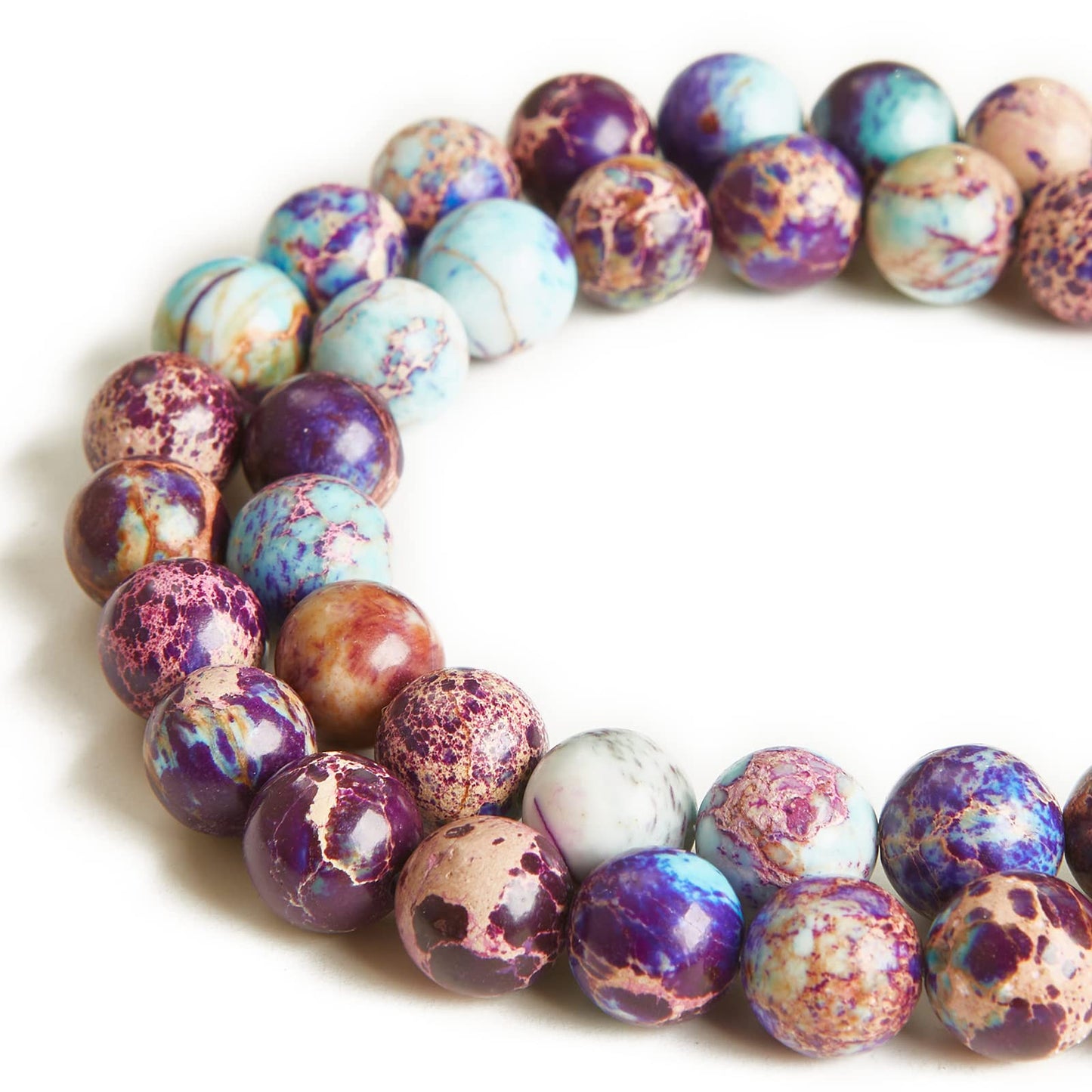 100pcs 8mm Colorful Imperial Jasper Beads Natural Gemstone Beads Round Loose Beads for Jewelry Making