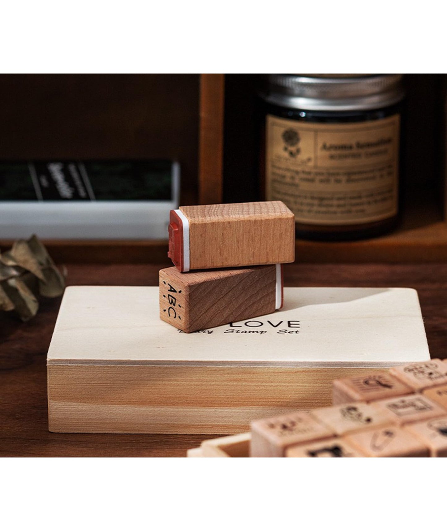 18pcs Diary Theme Wooden Rubber Stamps Kit, Cute Small Stamps for Decorative Diary Planner DIY Craft Scrapbook Card Making Letters Journal