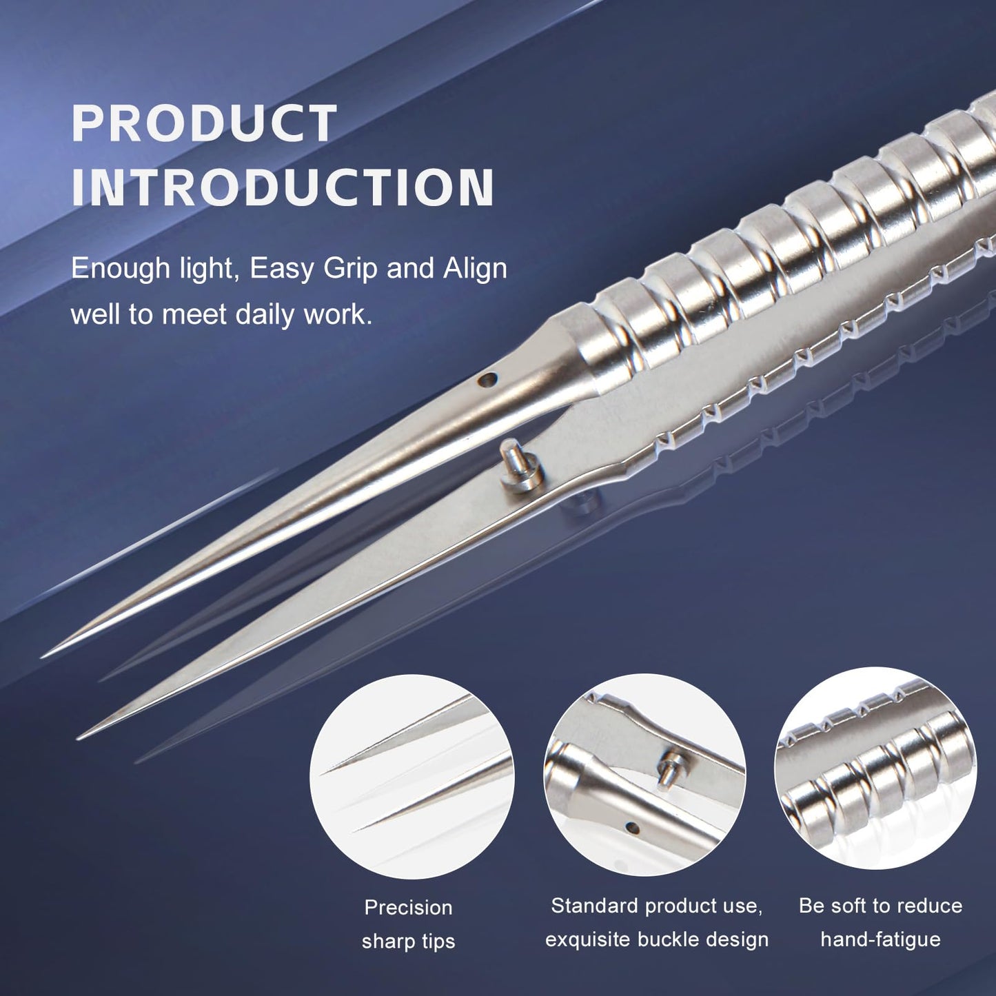 WEDOFIX Precision Titanium Tweezers Silver with Fine Pointed Tips Non-magnetic Microscope Tweezers for Micro Soldering Work Watch Repair Electronics Maintenance Crafting