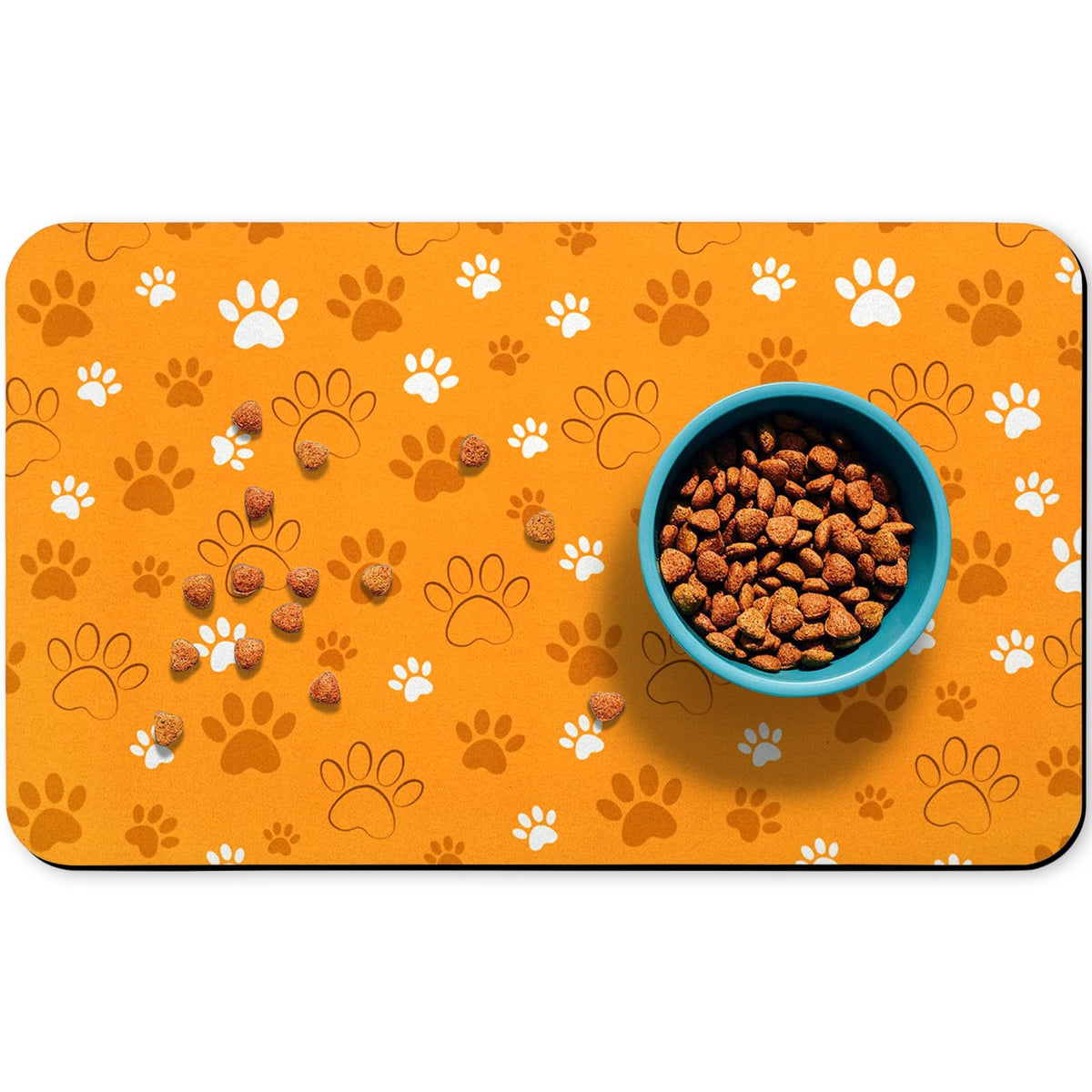 Dog Food Mat, Absorbent Water Bowl Mats Cat Pet Feeding Placemats Green 32 * 24 inch