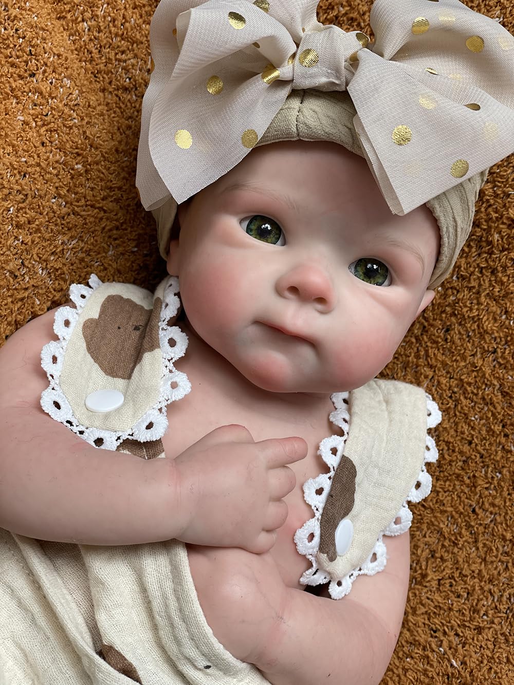 Abenduot 18inch Bettie Girl Doll Can Open Mouth Anatomically Correct Silicone Baby Dolls Realistic Full Solid Silicone Body Newborn Dolls Flexible