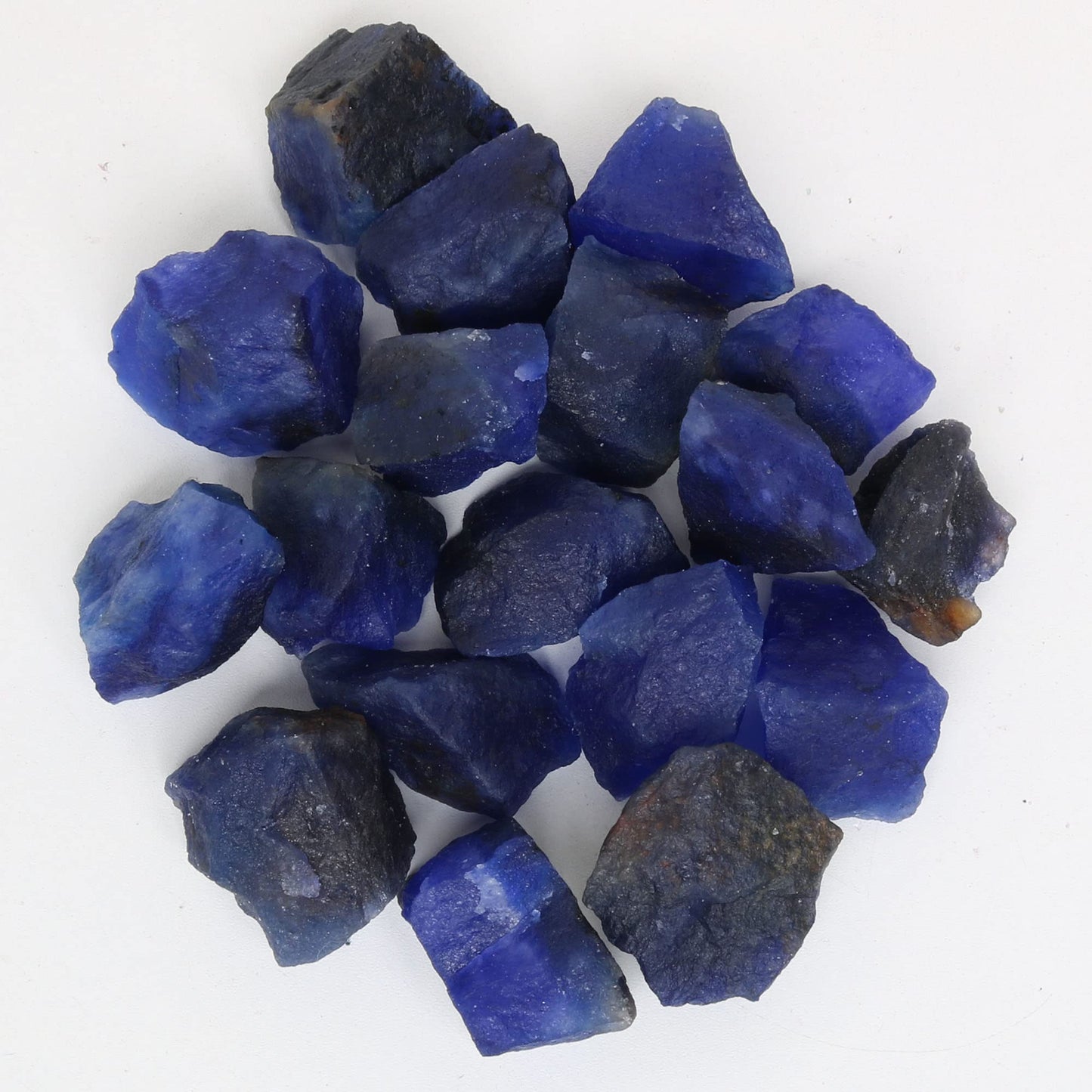 REAL-GEMS Natural Raw Healing Crystals Rough Stones for Tumbling, Cabbing, Polishing, Wire Wrapping, Wicca & Reiki Crystal Healing, Mix Gemstones,7 Chakra (Blue Sapphire)