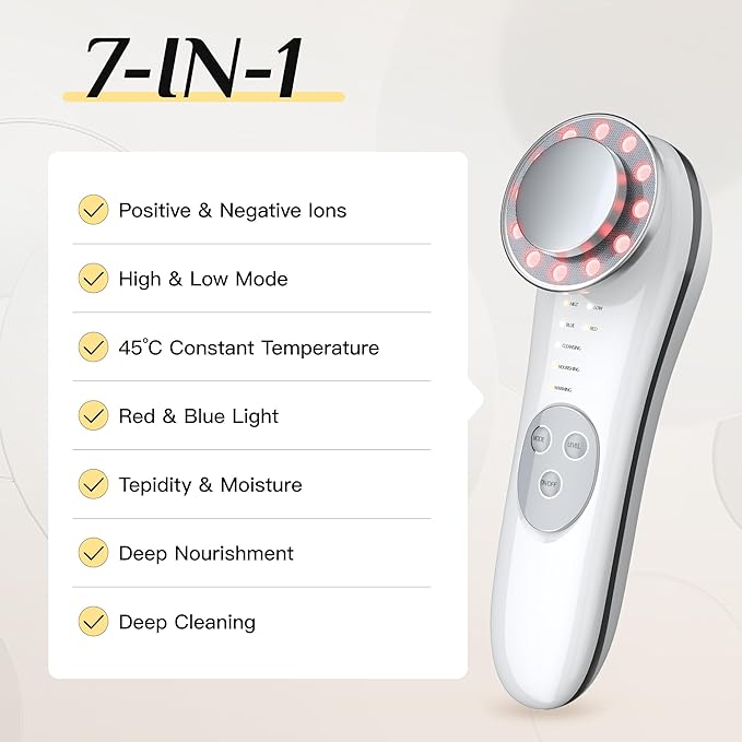 Microcurrent Facial Device Facial Massager Face Roller Tools for Skin Care Microcurrent Multifunctional Facial Massager, White