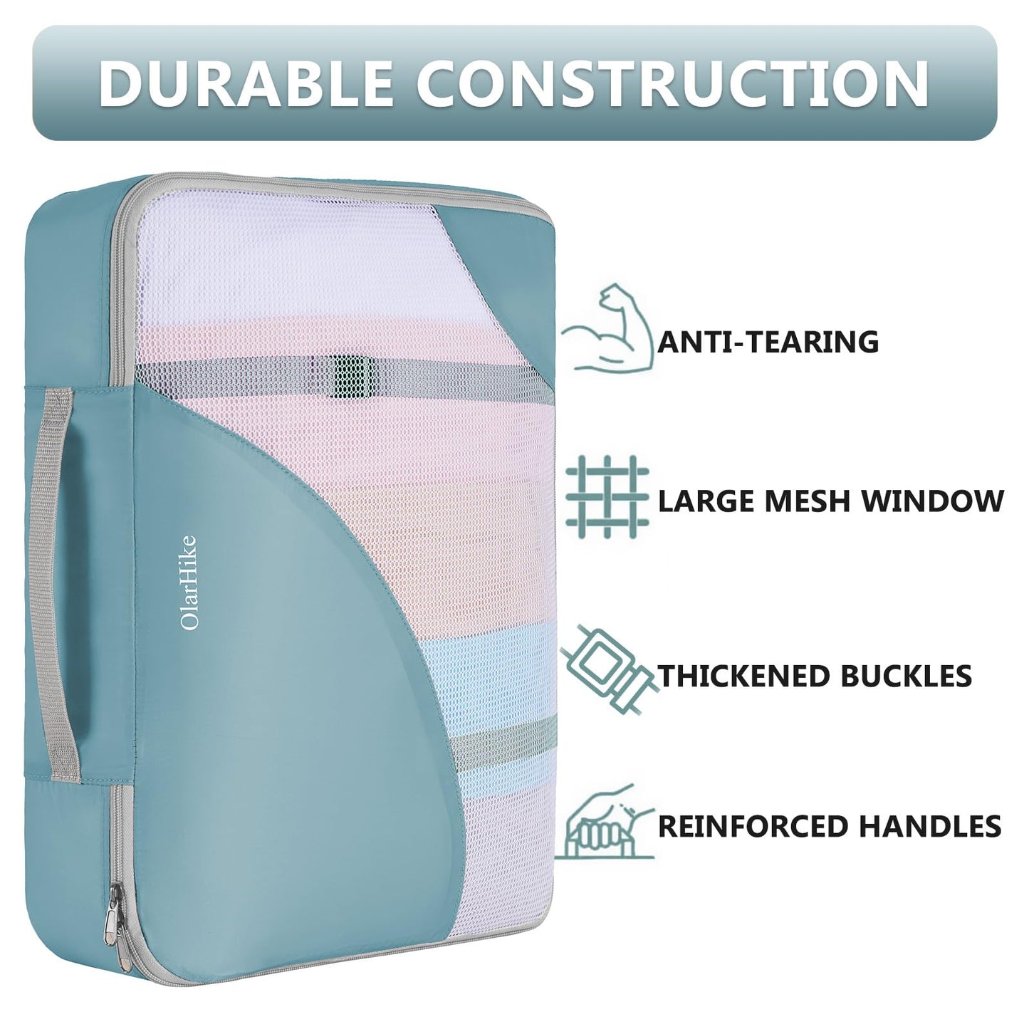8 Set Packing Cubes for Travel, Gifts for Women Mom,Anti-Tearing Suitcase Organizer,OlarHike Vacation Essentials & Accessories for Cruise Ship