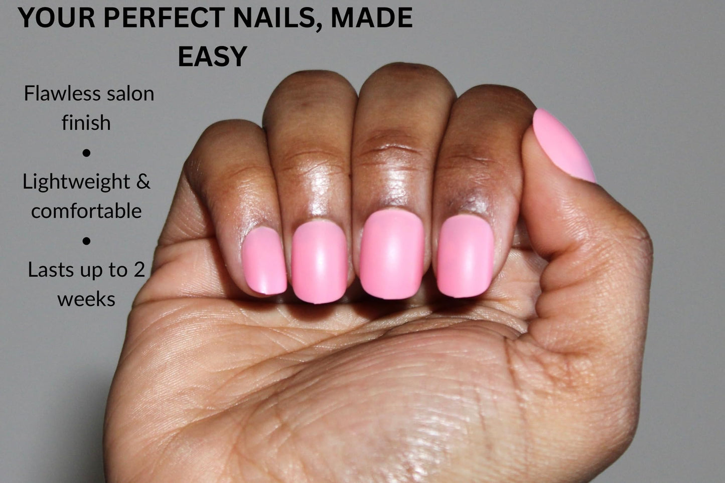 The Beauty Palace Blush Pink Press On Nails – Short Square Oval Shape, Almost Round, Glossy Finish, 24 Nail Pieces Set