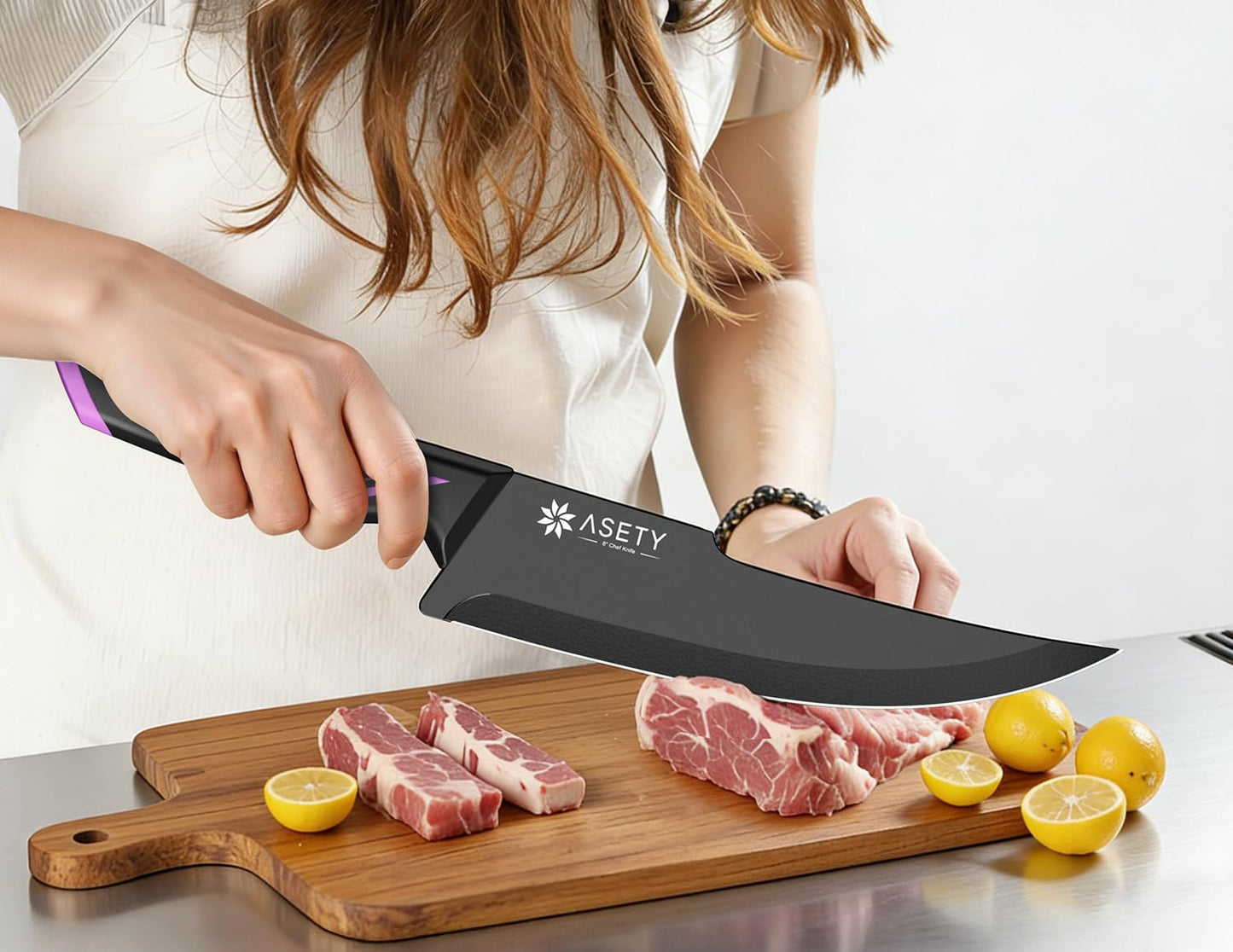 Knife Set - 15 PCS Kitchen Knife Set with Built-in Knife Sharpener Block - Stainless Steel Knife Block Set - Dishwasher Safe, Elegant Box for Men Women, Mothers Day