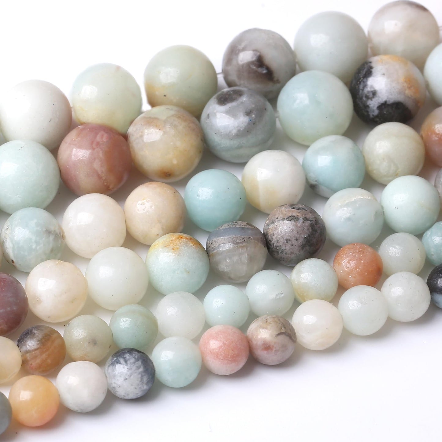 10MM Amazonite Beads Round Loose Beads Natural Gem Beads Crystal Energy Stone Beads for Jewelry Making DIY Bracelet Necklace