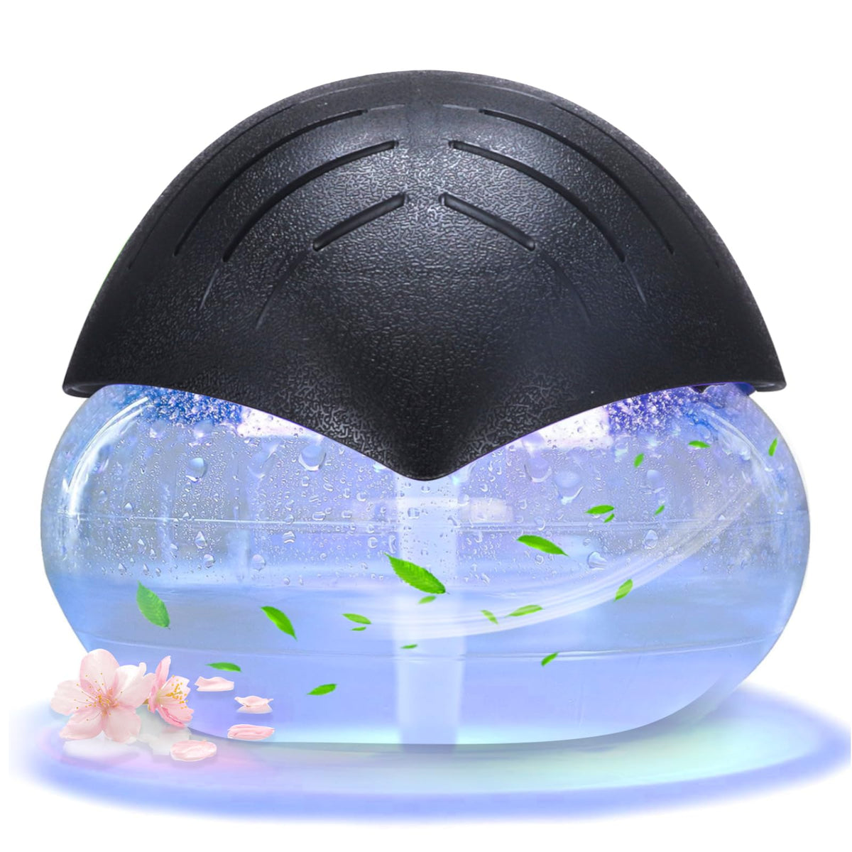 Air freshener (White) - for Home, Bedroom and Office - Essential Oil Aroma Diffuser with LED Coloured Night Light with Soothing Water Flow Sound - Water Filtered air Purifier for Pets and Smokers.