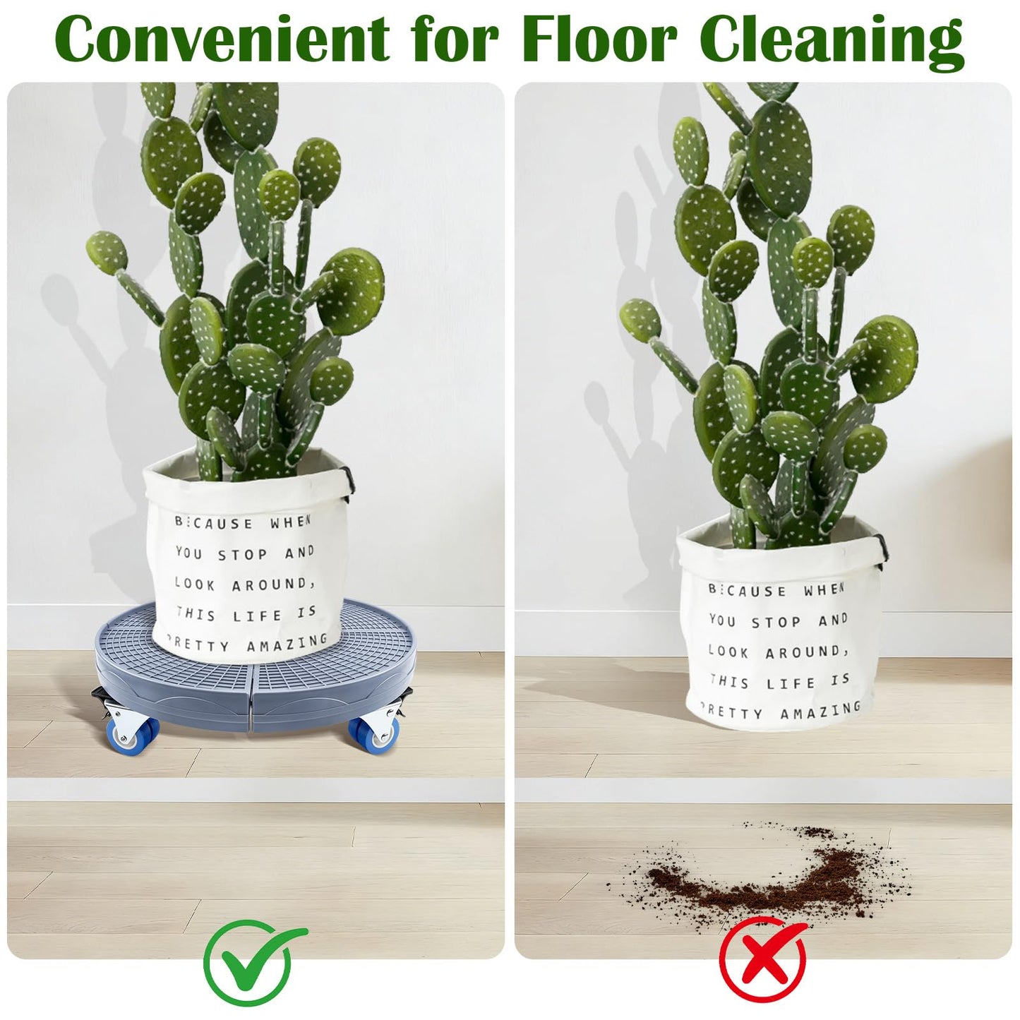 K KASONIC Plant Caddy with Wheels, 15-20 inch Adjustable Rolling Plant Stand Support 330lbs Capacity, Large Plant Dolly Cart for Indoor Outdoor Garden Pot, Plants or Flower Pots Mover (Grey 1 Pack)