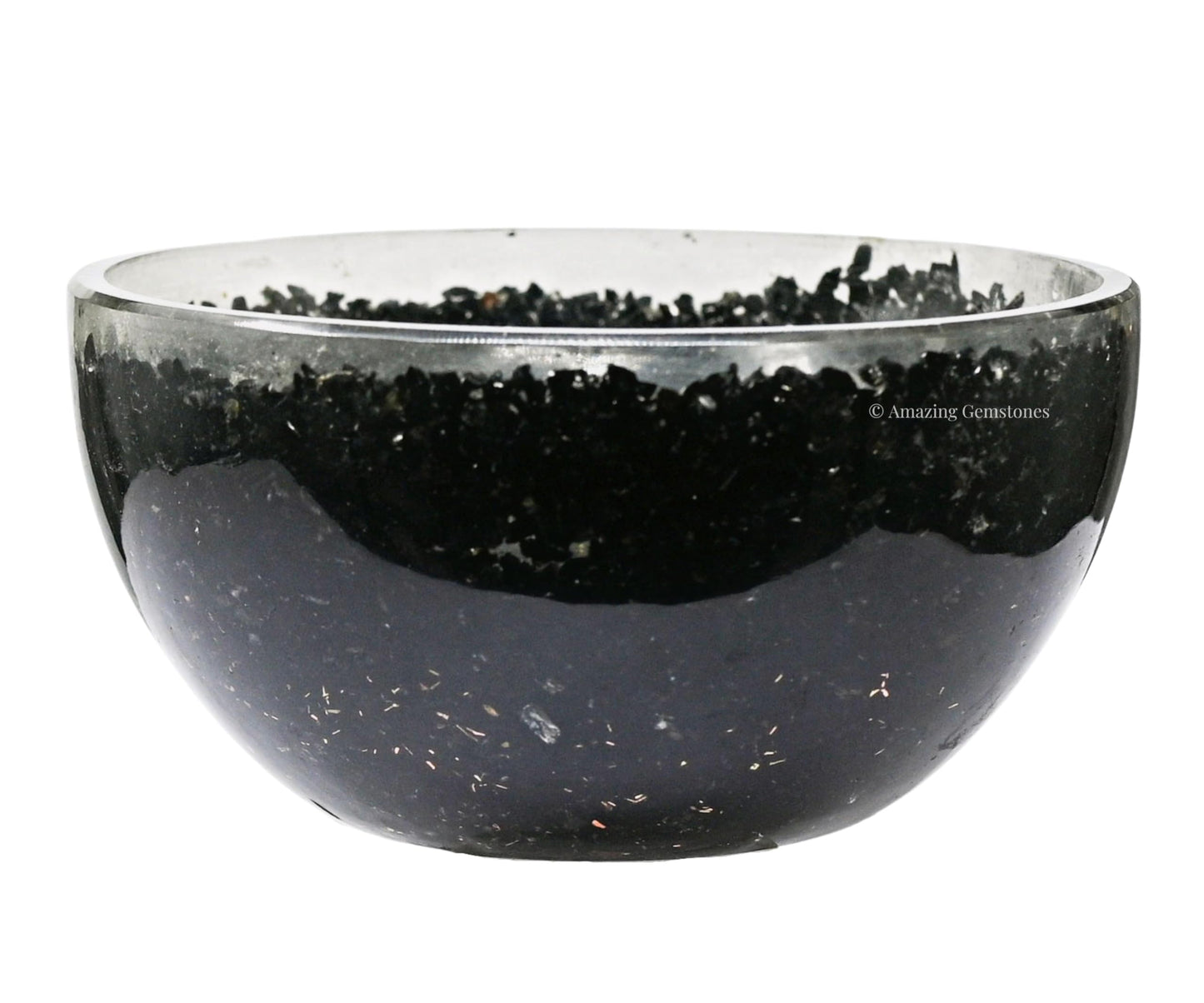 Amazing Gemstone Black Tourmaline Orgonite Orgone Crystal Gemstone Bowl - 3" Orgonite Black Tourmaline Crystal Bowl for Meditation, Crystals and Healing Stones Gift and Protection