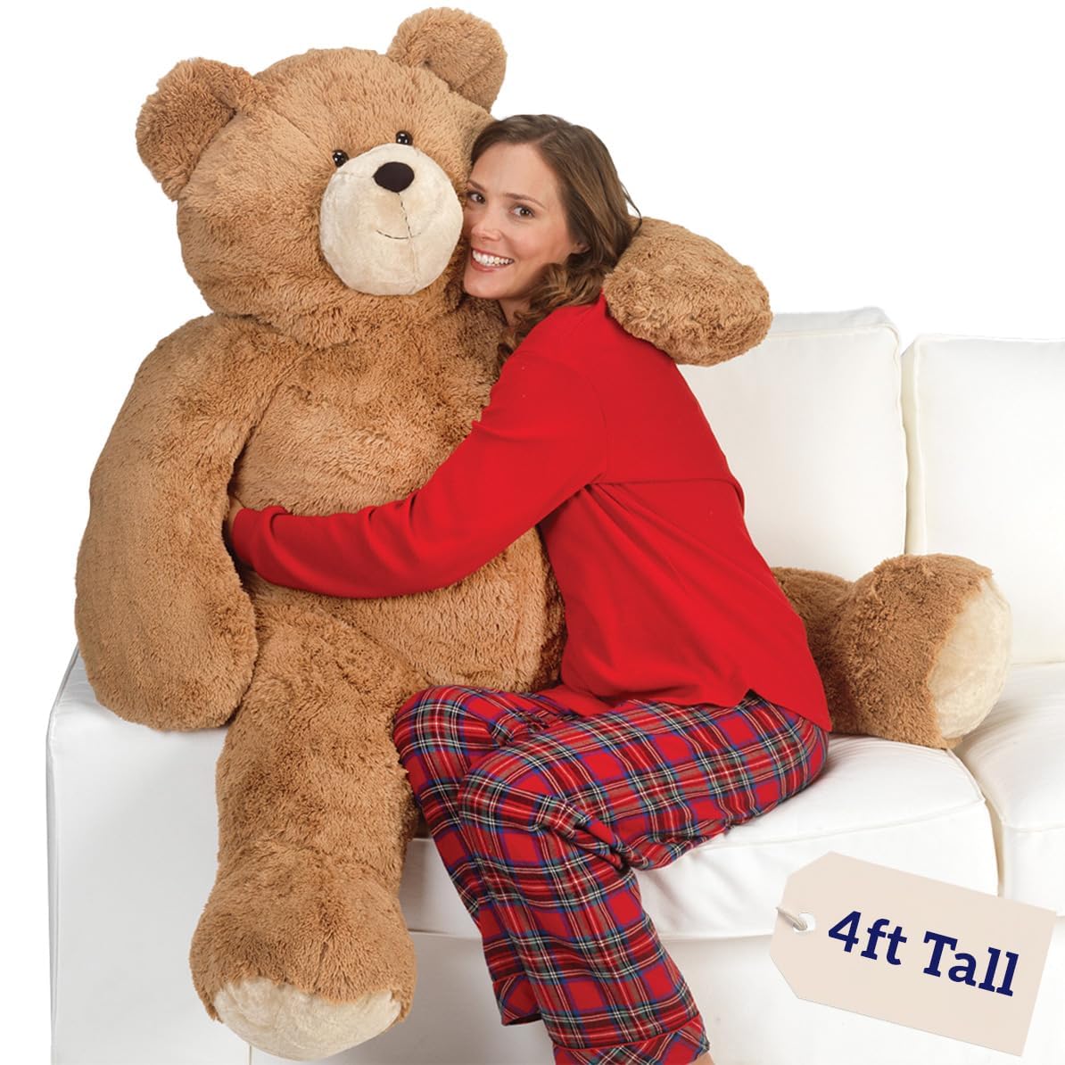 Vermont Teddy Bear Giant Stuffed Animal 4 FT - Big Easter Teddy Bear for Kids & Adults | Stuffed in Vermont, USA - Eco Friendly Gift Saves 200 Plastic Bottles