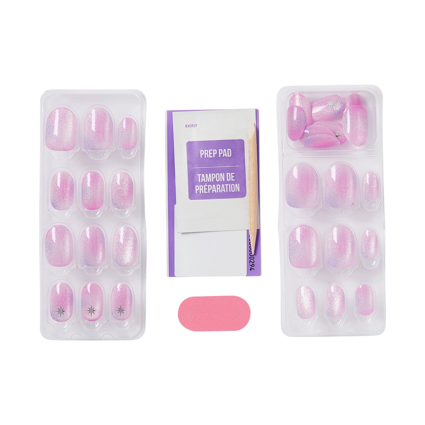 Impress X WICKED: FOR GOOD Press On Nails, ‘Shouldn't This Be Pinker?’, Pink, Short Oval, New Improved Adhesive, Up To 10 Day Hold, Includes 30 Fake Nails, 1 Prep Pad, 1 Manicure Stick, 1 Mini File