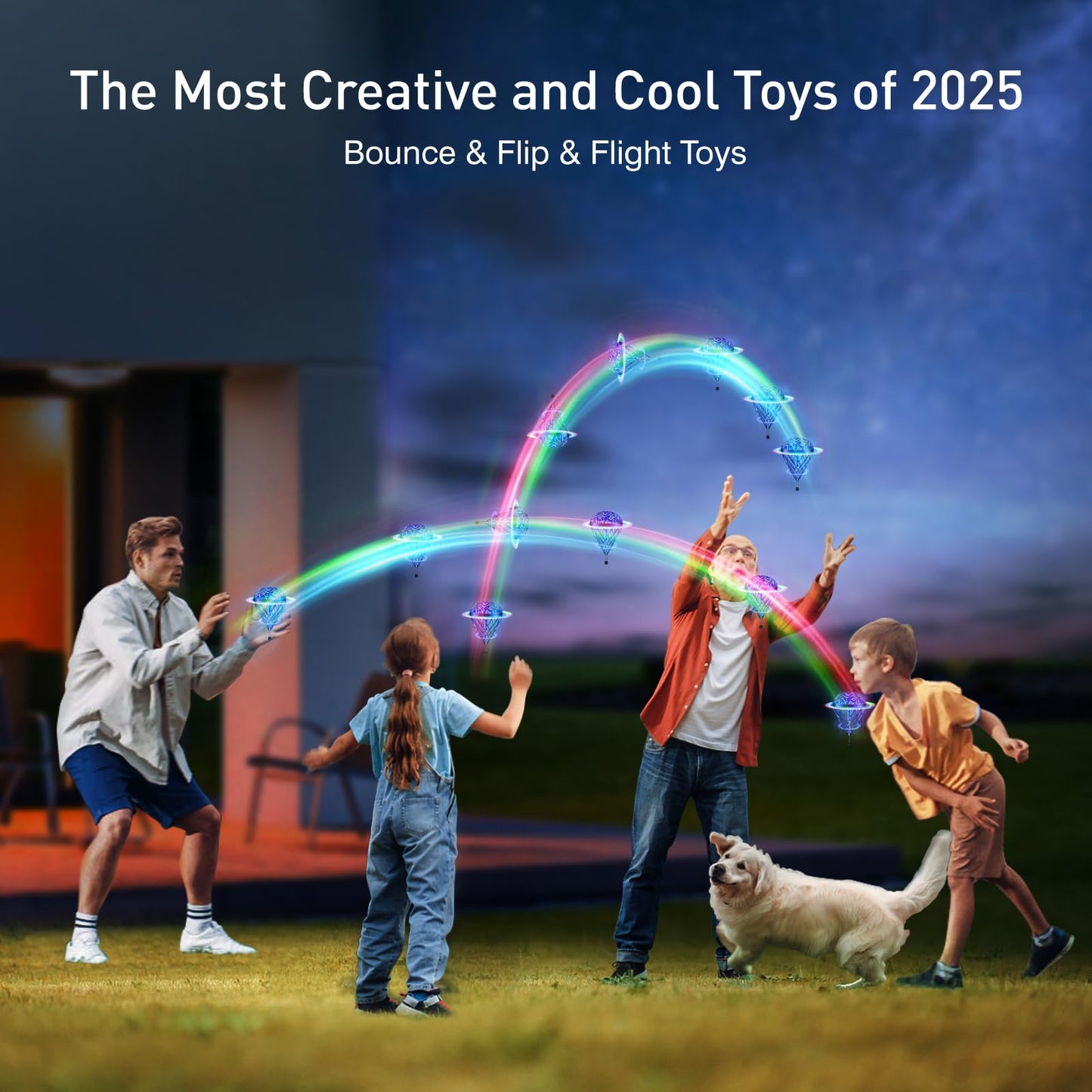 AMERFIST The Latest Cool and Magical Flying Toy, Combining AI Motion Control Technology with Contact Sensing System, Make it Become Bounce & Flip & Flight Toys, Fully unleashing Your Creativity.