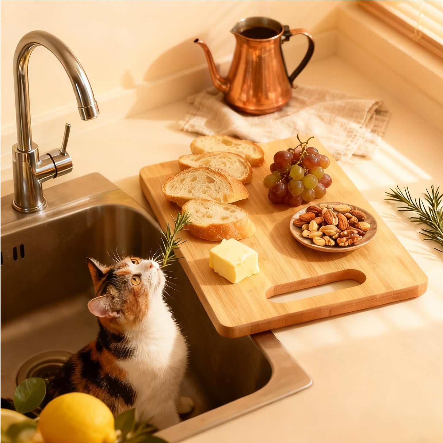 Koesus Kitchen Conversions Cutting Board, Gifts for Cooking Lovers, Gifts for Cooks Chefs Bamboo Cutting Chopping Boards for Kitchen