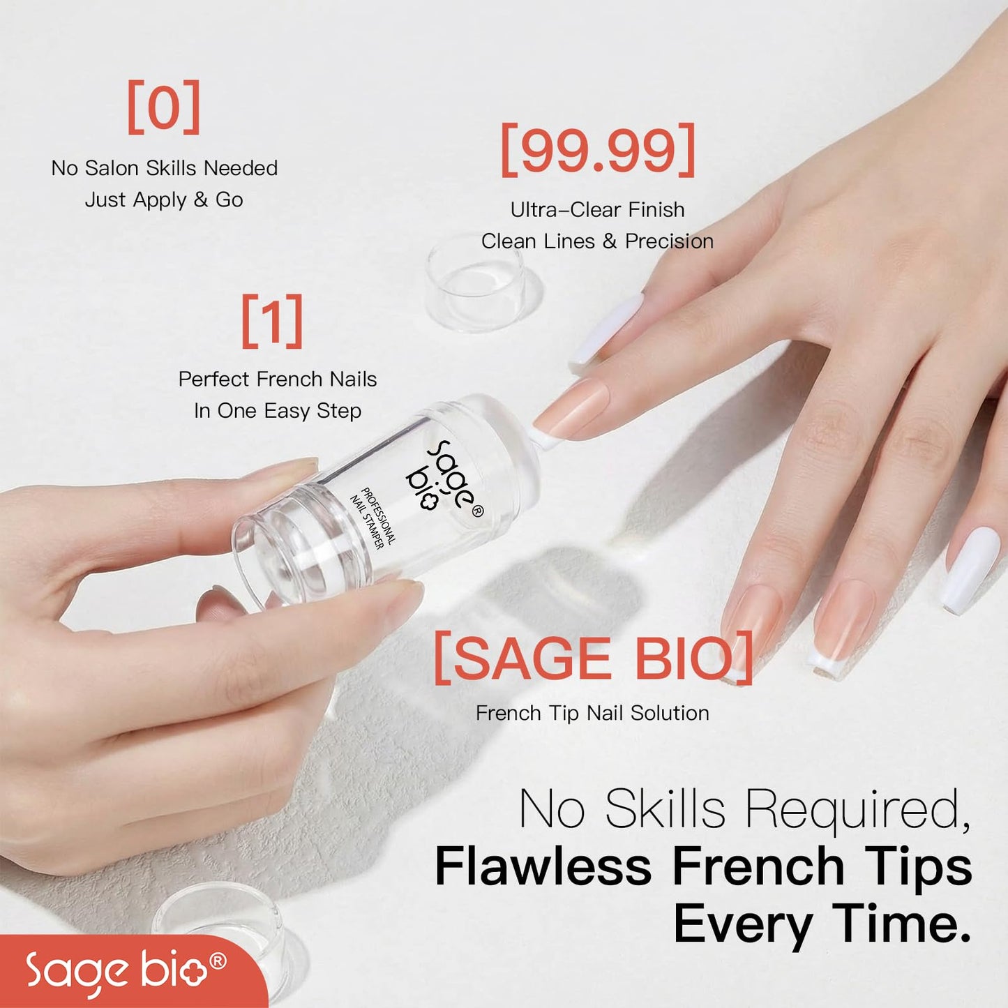 SAGEBIO Christmas Nail Stamping Kit – Silicone Nail Art Stamper with Clear Jelly Head & Christmas Pattern Steel Plate, 05