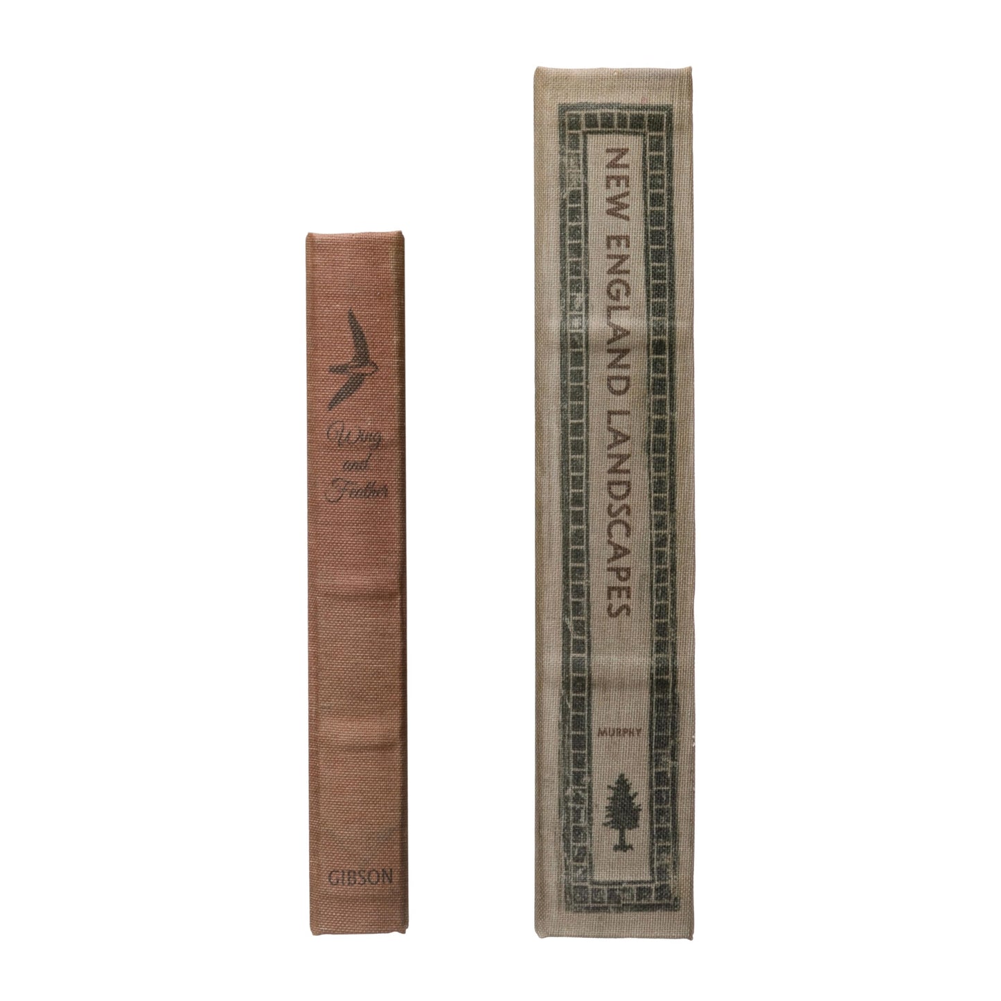 MDF & Canvas Book Storage Boxes, Set of 2 New England Landscapes