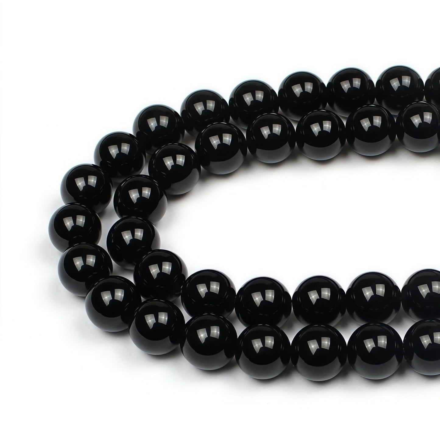 MJDCB Natural Stone Bead Black Onyx Gemstone Loose Beads for Jewelry Making Bracelet Necklace 8mm