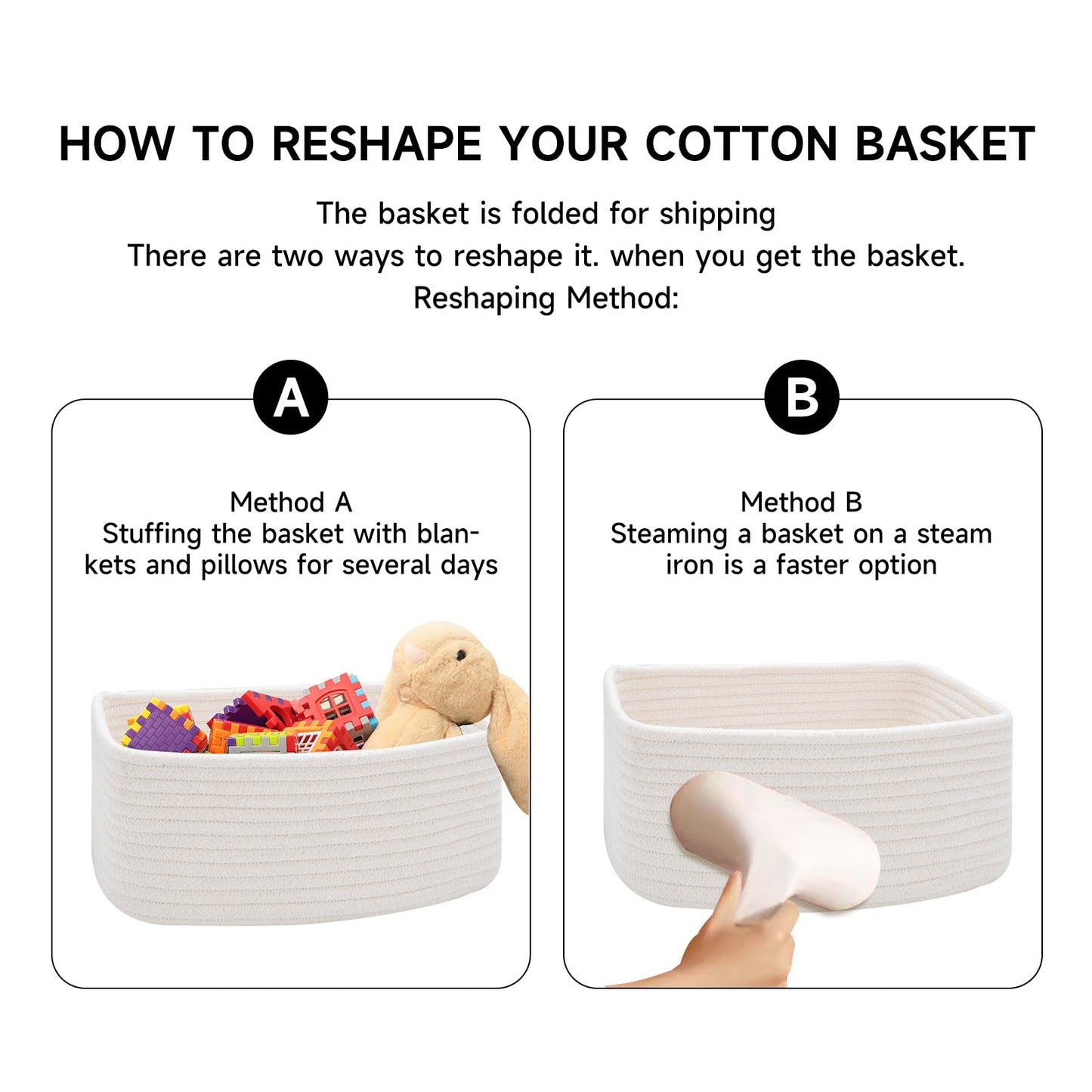 MiniArk Small Storage Baskets for Organizing | Closet Organizer Bins | Shelf Toy Basket | Woven Rope Baskets | Cube Decorative Box | Shallow Basket | 13x8.5x5.1” | 4 Packs Rainbow