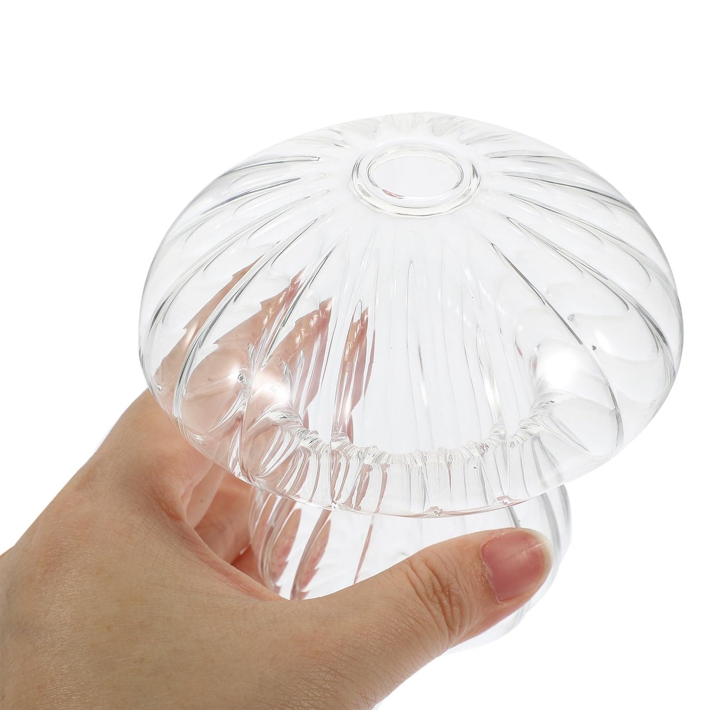 Cabilock Mushroom Shaped Glass Vase Hydroponic Flower Planter 10x10x9.3cm Decorative Home Tabletop Terrarium Vase for Indoor Plant Display