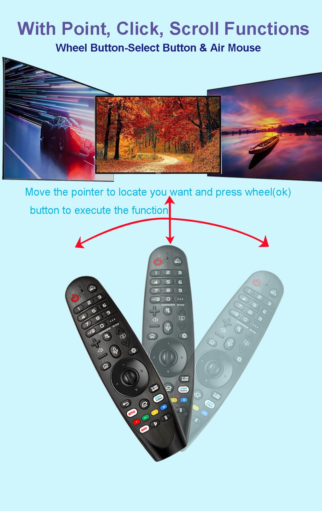 Voice-Magic-Remote-LG-Smart-TV-Remote-Control-Replacement for LG TV Remote for UHD OLED QNED WebOS ThinQ AI Smart TV Original Magic Remote AKB75855501 MR20GA Netflix/Prime/Google/Alexa Voice/Pointer